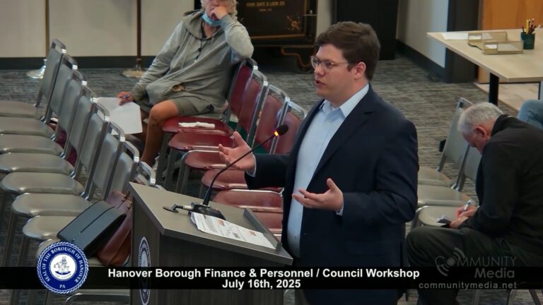 Hanover Borough Finance & Personnel/Council Workshop – 07/16/2025