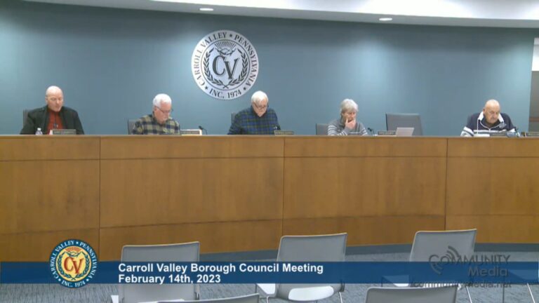Carroll Valley Borough Council Meeting – 2/14/2023