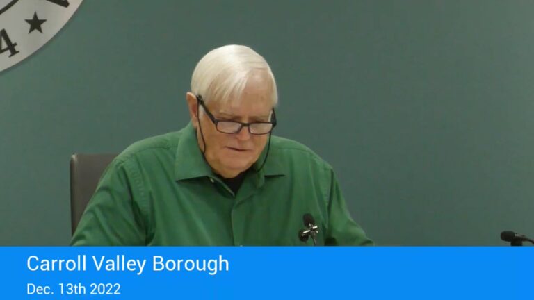 Carroll Valley Borough Council Meeting – 12/13/2022
