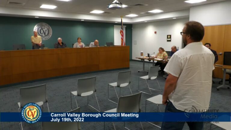 Carroll Valley Borough Council Meeting – 7/19/2022