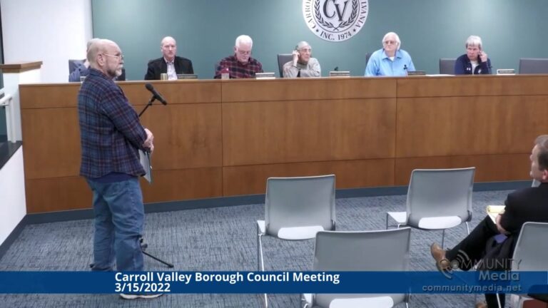 Carroll Valley Borough Council Meeting – 3/15/2022