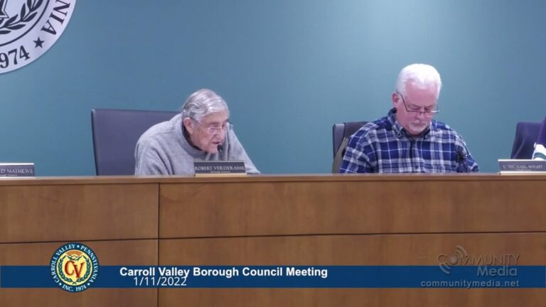 Carroll Valley Borough Council Meeting – 1/11/2022