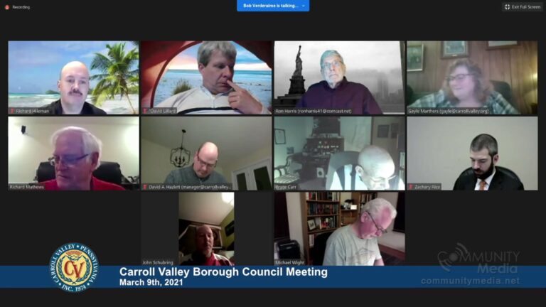 Carroll Valley Borough Council Meeting – 3/9/2021
