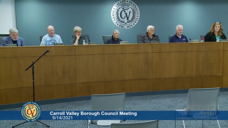 Carroll Valley Borough Council Meeting – 9/14/2021