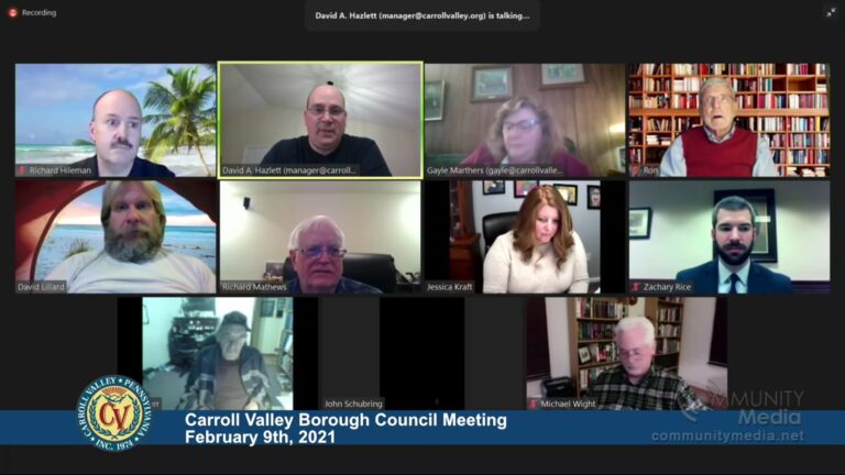 Carroll Valley Borough Council Meeting – 2/9/2021