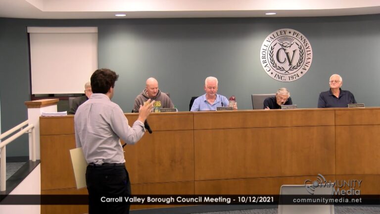 Carroll Valley Borough Council Meeting – 10/12/2021