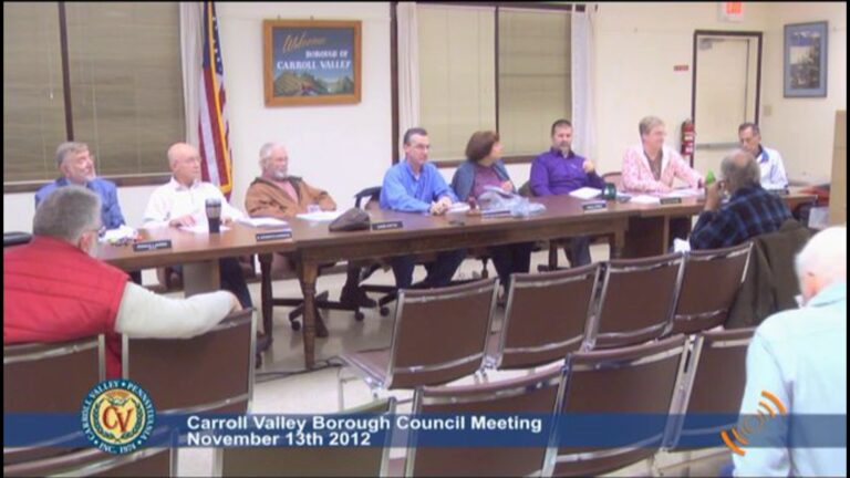 Carroll Valley Borough Council Meeting – 11/13/2012
