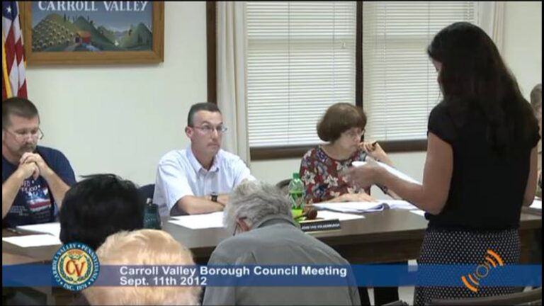 Carroll Valley Borough Council Meeting – 09/11/2012