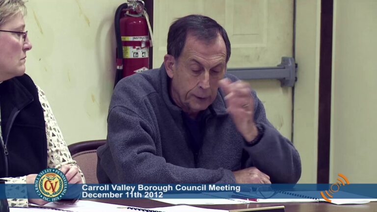 Carroll Valley Borough Council Meeting – 12/11/2012