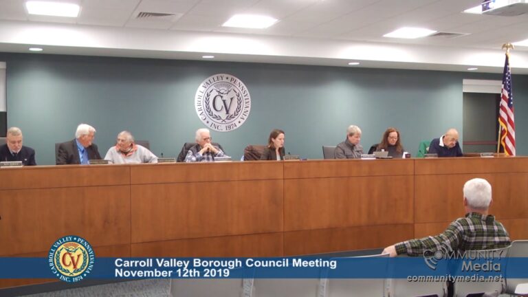Caroll Valley Borough Council Meeting – 11/12/2019