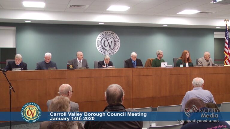 Carroll Valley Borough Council Meeting – 1/20/2020