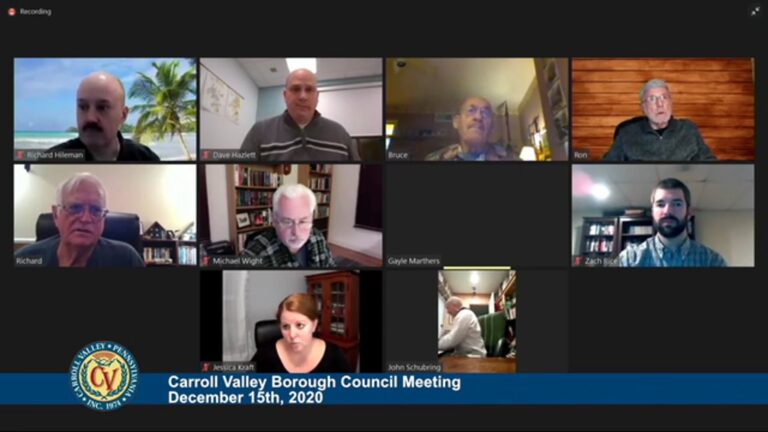Carroll Valley Borough Council Meeting – 12/15/2020