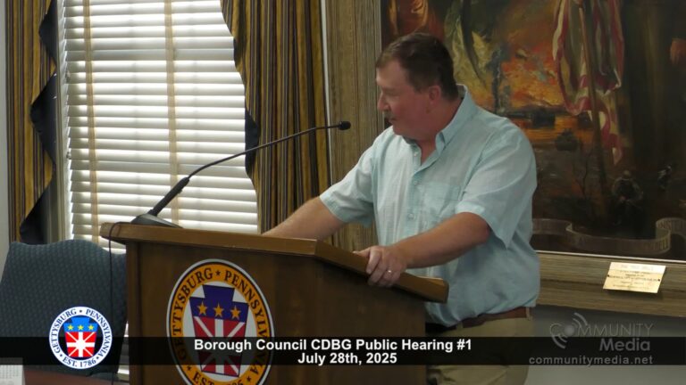 Gettysburg Borough Council CDBG Public Hearing #1 – 07/28/2025