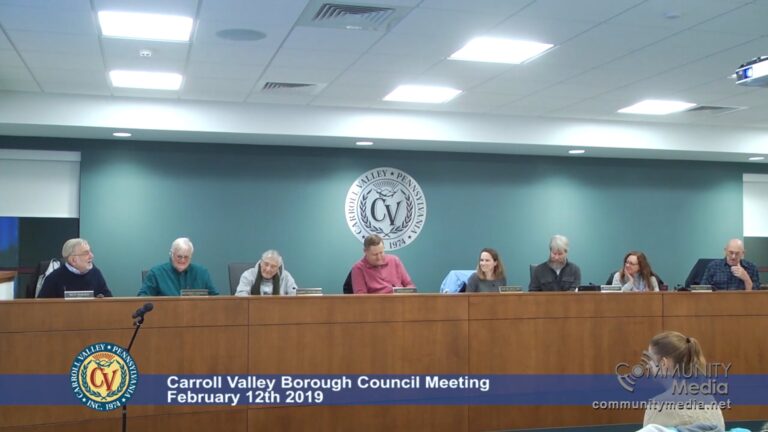 Carroll Valley Borough Council Meeting – 2/12/2019