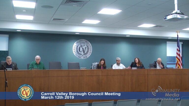 Carroll Valley Borough Council Meeting – 3/12/2019