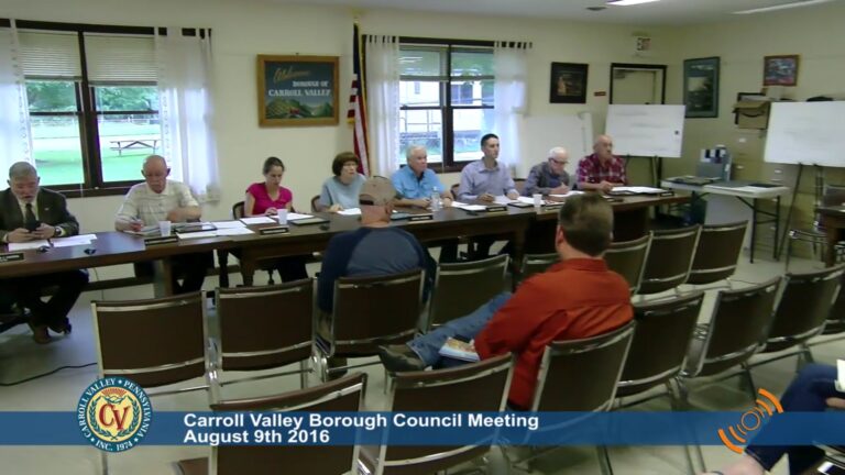 Carroll Valley Borough Council Meeting – 08/09/2016