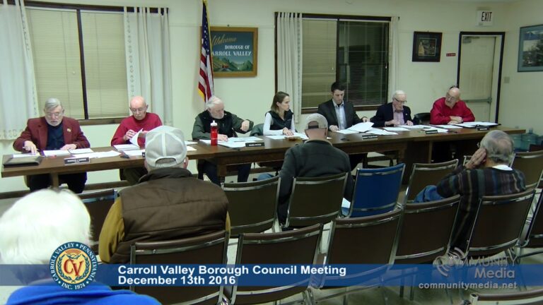 Carroll Valley Borough Council Meeting – 12/13/2016