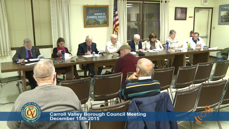 Carroll Valley Borough Council Meeting – 12/15/2015
