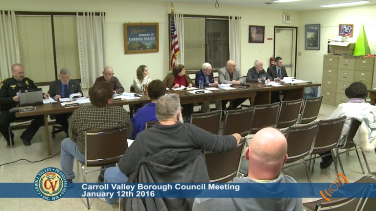 Carroll Valley Borough Council Meeting – 01/12/2016