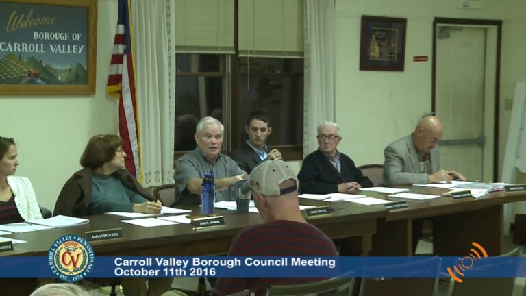 Carroll Valley Borough Council Meeting – 10/11/2016
