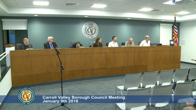 Carroll Valley Borough Council Meeting – 1/9/2018