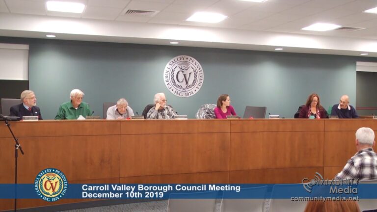 Carroll Valley Borough Council Meeting – 12/10/2019