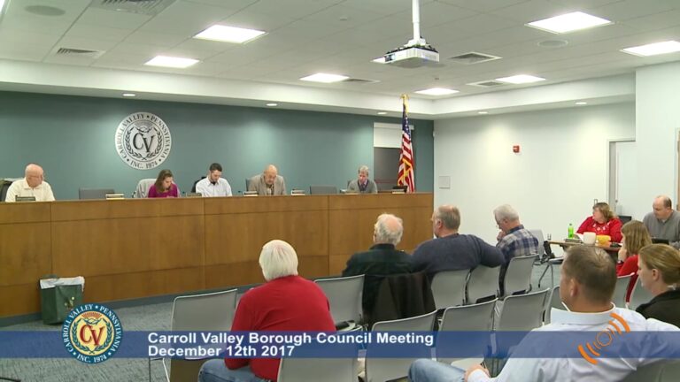 Carroll Valley Borough Council Meeting – 12/12/2017