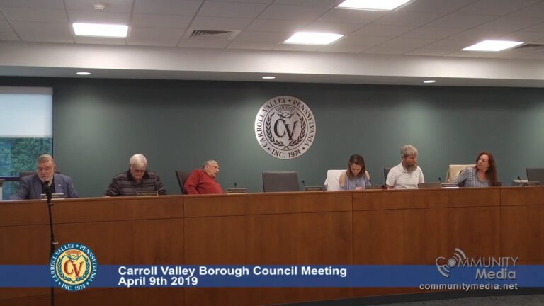Carroll Valley Borough Council Meeting – 4/9/2019