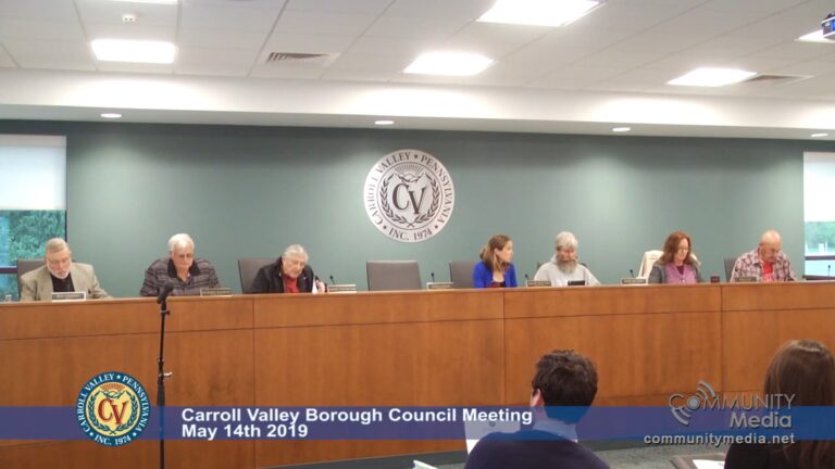 Carroll Valley Borough Council Meeting – 5/14/2019