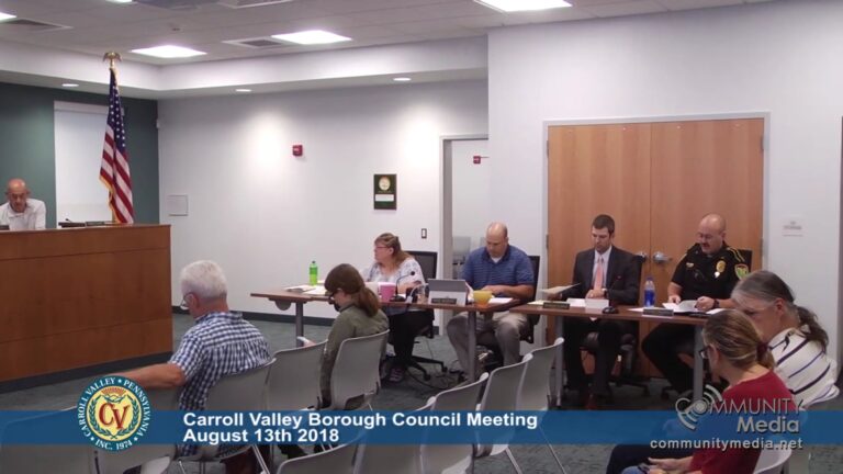 Carroll Valley Borough Council Meeting – 8/13/2019