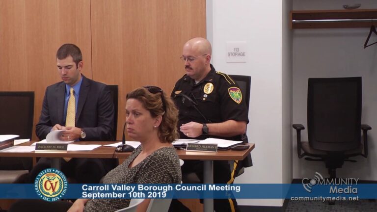Carroll Valley Borough Council Meeting – 9/10/2019