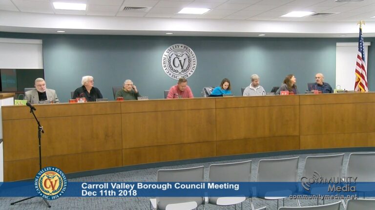 Carroll Valley Borough Council Meeting – 12/11/2018