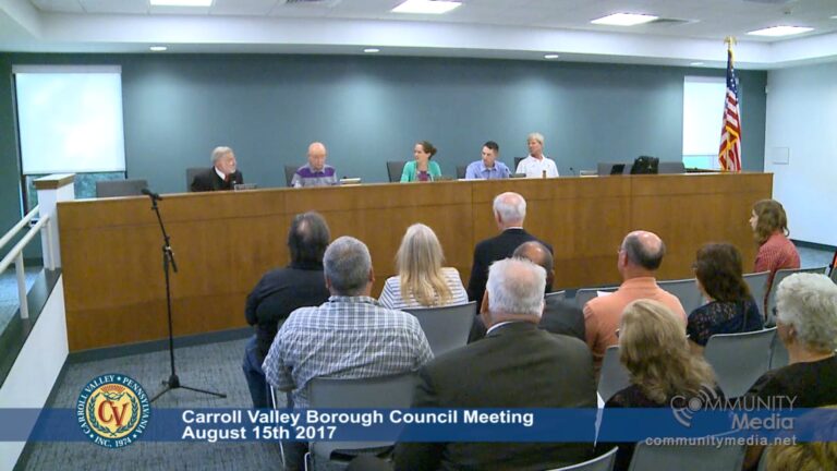 Carroll Valley Borough Council Meeting – 08/15/2017
