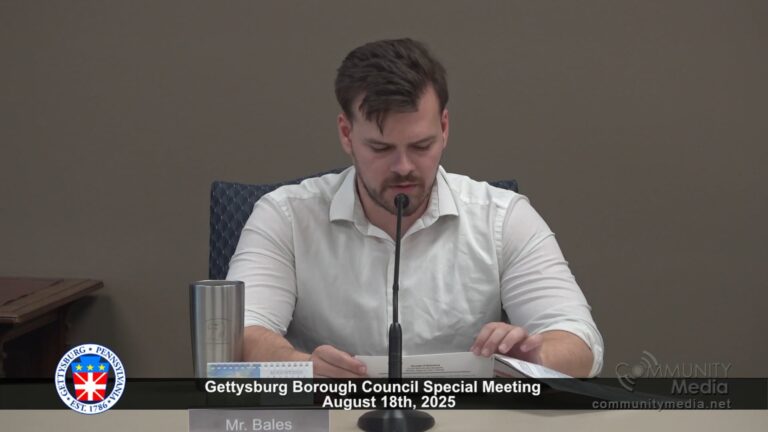 Gettysburg Borough Council Special Meeting – 08/18/2025