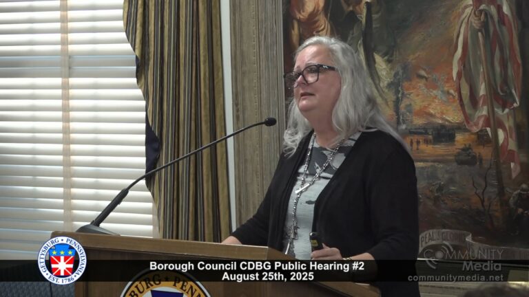 Gettysburg Borough Council CDBG Public Hearing #2 – 08/25/2025