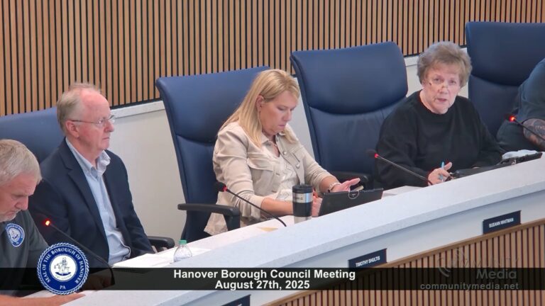 Hanover Borough Council Meeting – 08/27/2025