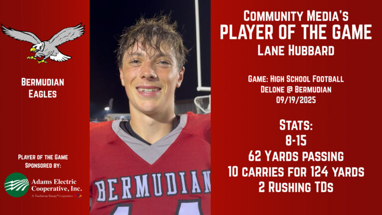 Player of the Game – Lane Hubbard – 09/19/2025
