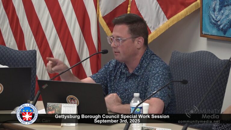 Gettysburg Borough Council Special Work Session – 09/03/2025