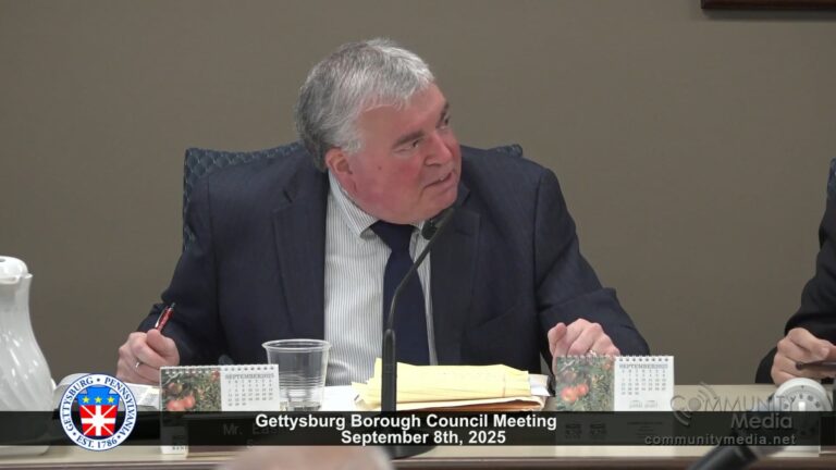 Gettysburg Borough Council Meeting – 09/08/2025