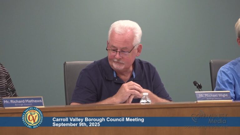 Carroll Valley Borough Council Meeting – 09/09/2025