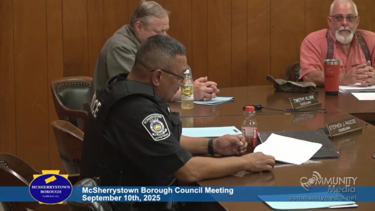 McSherrystown Borough Council Meeting – 09/10/2025