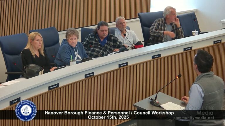 Hanover Borough Council Finance & Personnel Committee Meeting – 10/15/2025