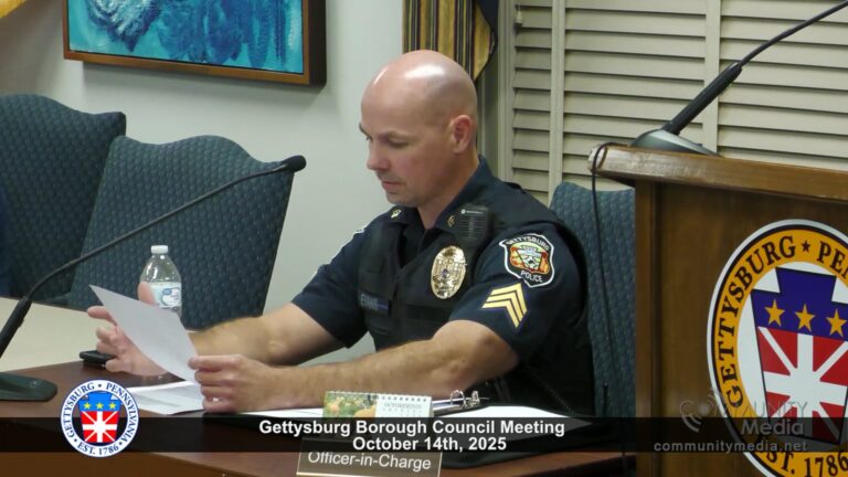 Gettysburg Borough Council Meeting – 10/14/2025
