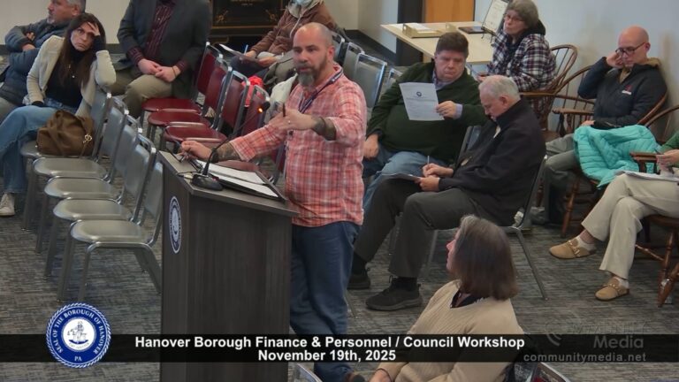 Hanover Borough Finance & Personnel/Council Workshop – 11/19/2025
