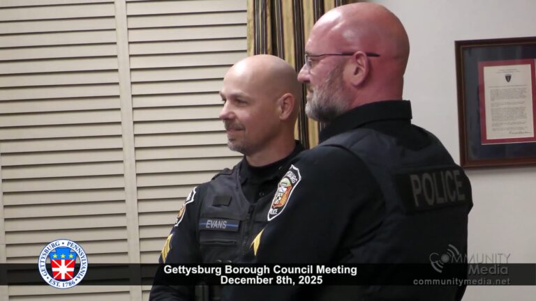 Gettysburg Borough Council Meeting – 12/8/2025