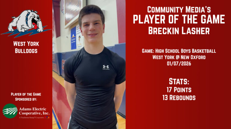 Player of the Game – Breckin Lasher – 01/07/2026