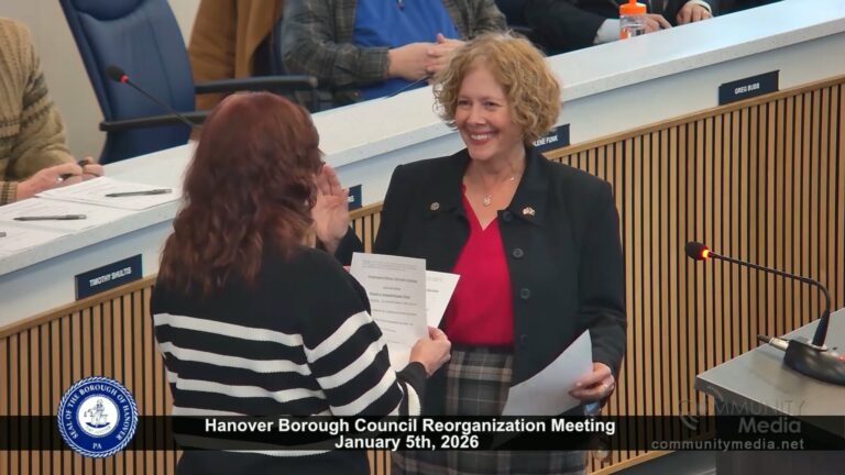 New Mayor Sworn in at Borough of Hanover Reorganization Meeting