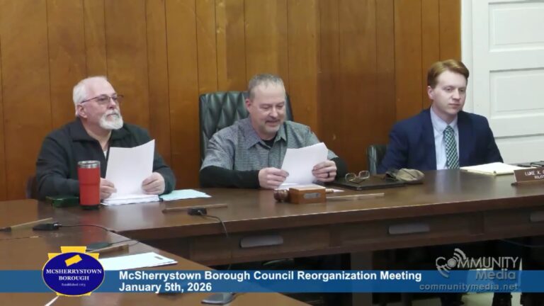 McSherrystown Borough Council Reorganization Meeting – 01/05/2026