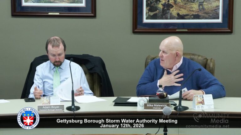 Gettysburg Storm Water Authority Meeting – 01/12/2026
