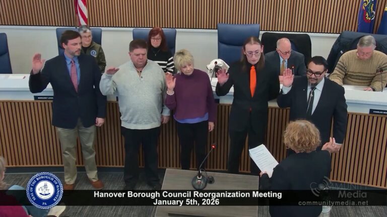 Hanover Borough Council Reorganization Meeting – 01/05/2026